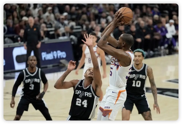 ?？怂?6+9杜蘭特22分 文班缺陣馬刺送太陽4連敗 